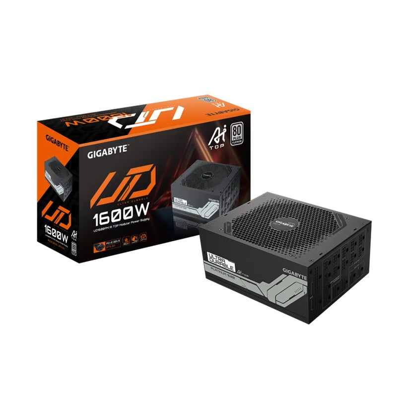 Gigabyte GP-UD1600PM PG5 AI TOP Power Supply, 1600W,  ATX12V,   80 PLUS Platinum Fan,  Type 140mm Double Ball Bearing fan  >100,000 hours, 3 years Gigabyte GP-UD1600PM PG5 AI TOP Power Supply, 1600W,  ATX12V,   80 PLUS Platinum Fan,  Type 140mm Double Ball Bearing fan  >100,000 hours, 3 years